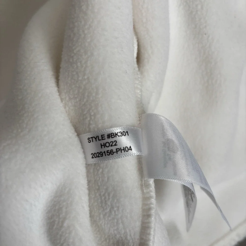 J Crew Teddy Sherpa Jacket Womens Medium Ivory Beige Snap Button Preppy‎ Pockets